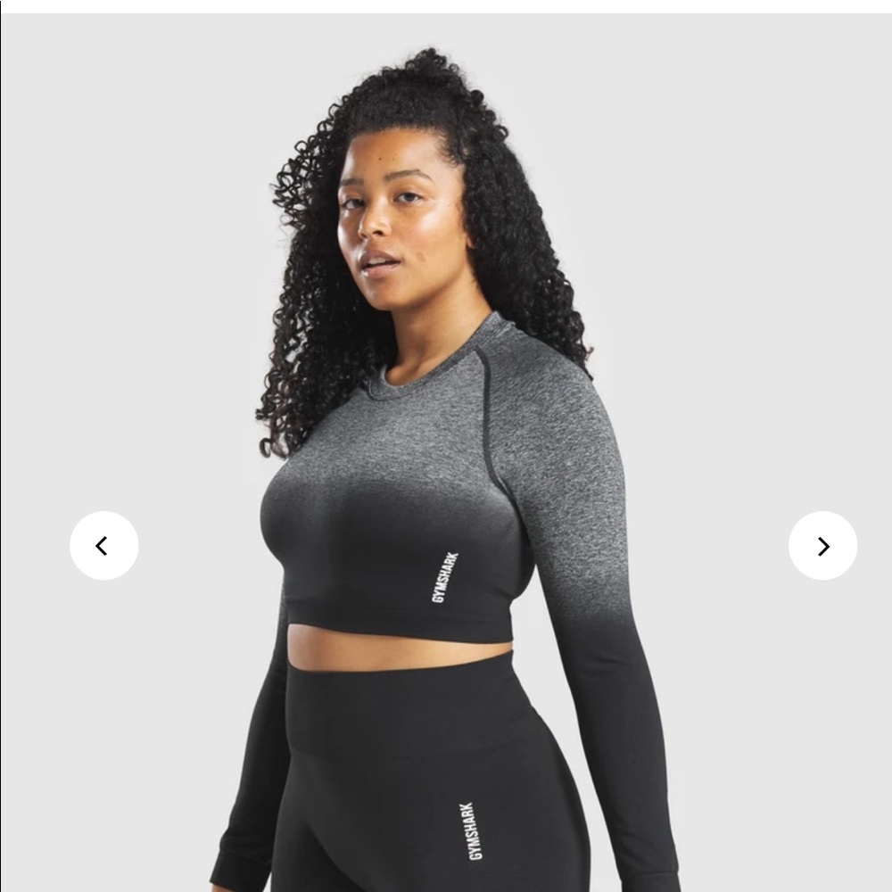 Gymshark ADAPT OMBRE SEAMLESS LONG SLEEVE CROP TOP